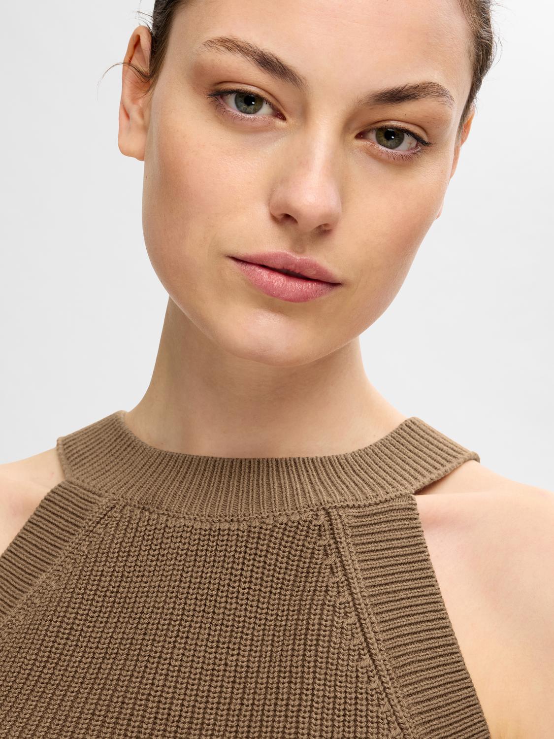 Vinna strikket Topp  - Brun/ Coca Mocha